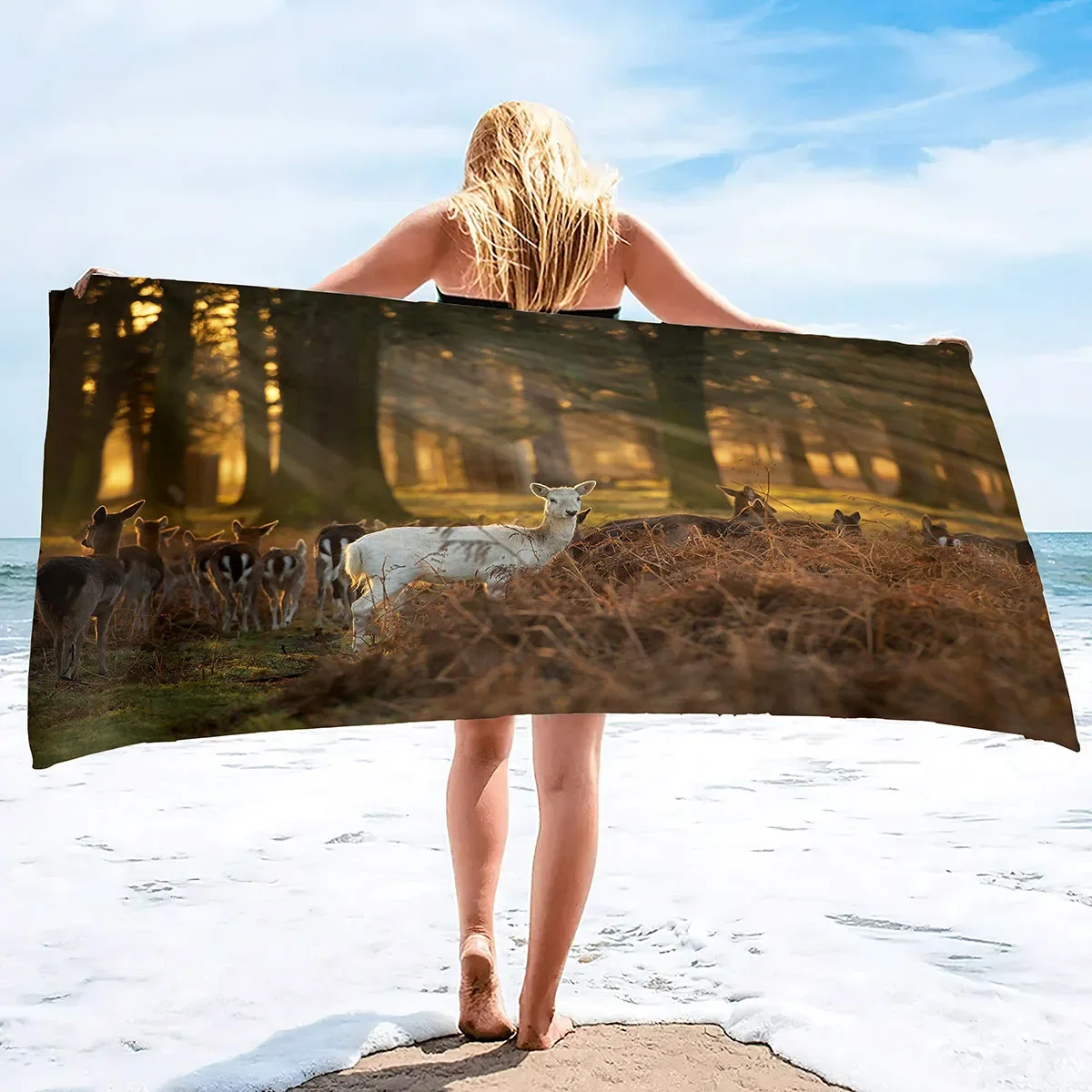 Wild Animal Spots Beach Bath Towel Soft Absorbent Microfiber Hand Towels for Hair Spa Hotel Bathroom Beach Kitchen Spa Gym Towel