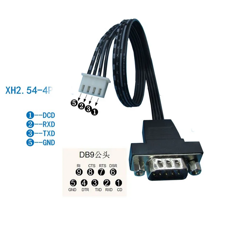 

1PCS 25CM DB9 MALE to XH FEMALE PLUG CABLE DB9 male to PH Wire rs232 serial port connector to 2.54MM 2.0MM Extension Cable