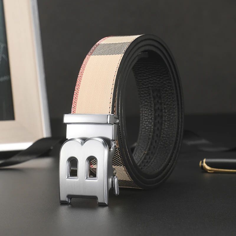 New Wide 34mm Male belt Famous Style Metal Buckle Brand men Belt Leather business Luxury Belts for men Strap jeans belt