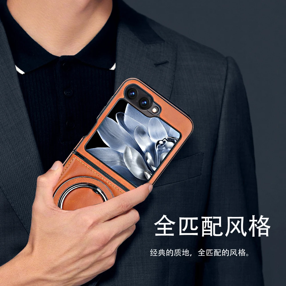 حافظة لهاتف سامسونج جالاكسي Z Flip 7 ZFlip 6 5 4 3 غطاء شحن لاسلكي مغناطيسي مطلي بالكهرباء #4