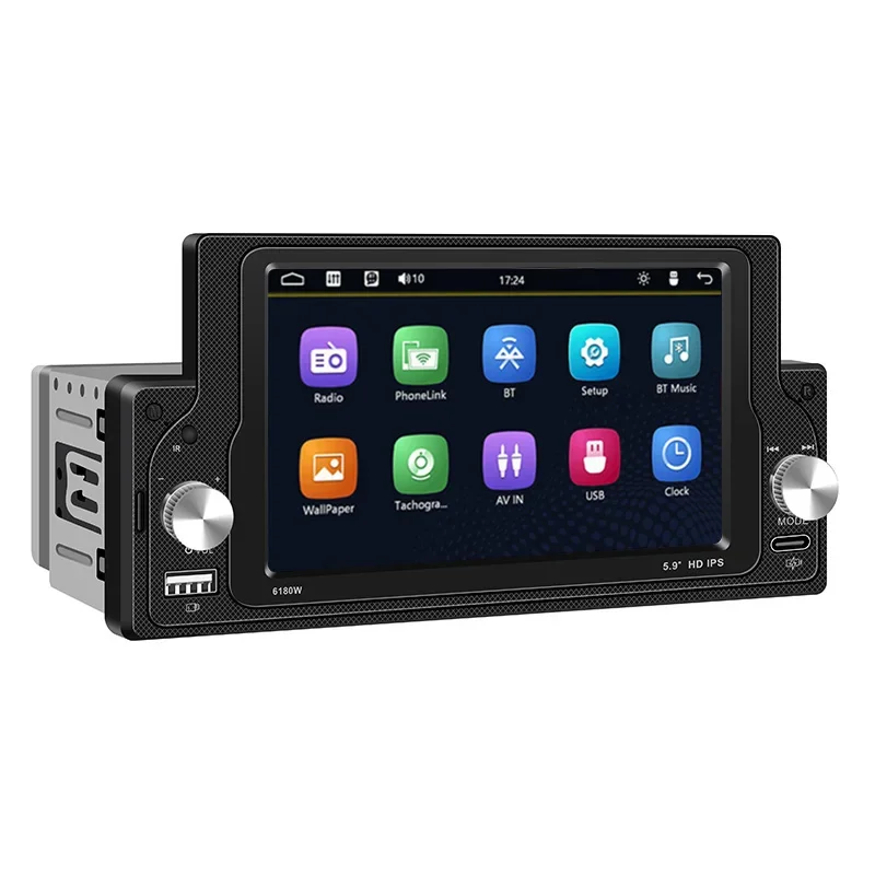 5.9'' Car Radio 1Din CarPlay Android Auto Multimedia Player Universal car radio supports wireless carplay BT FM USB SWC