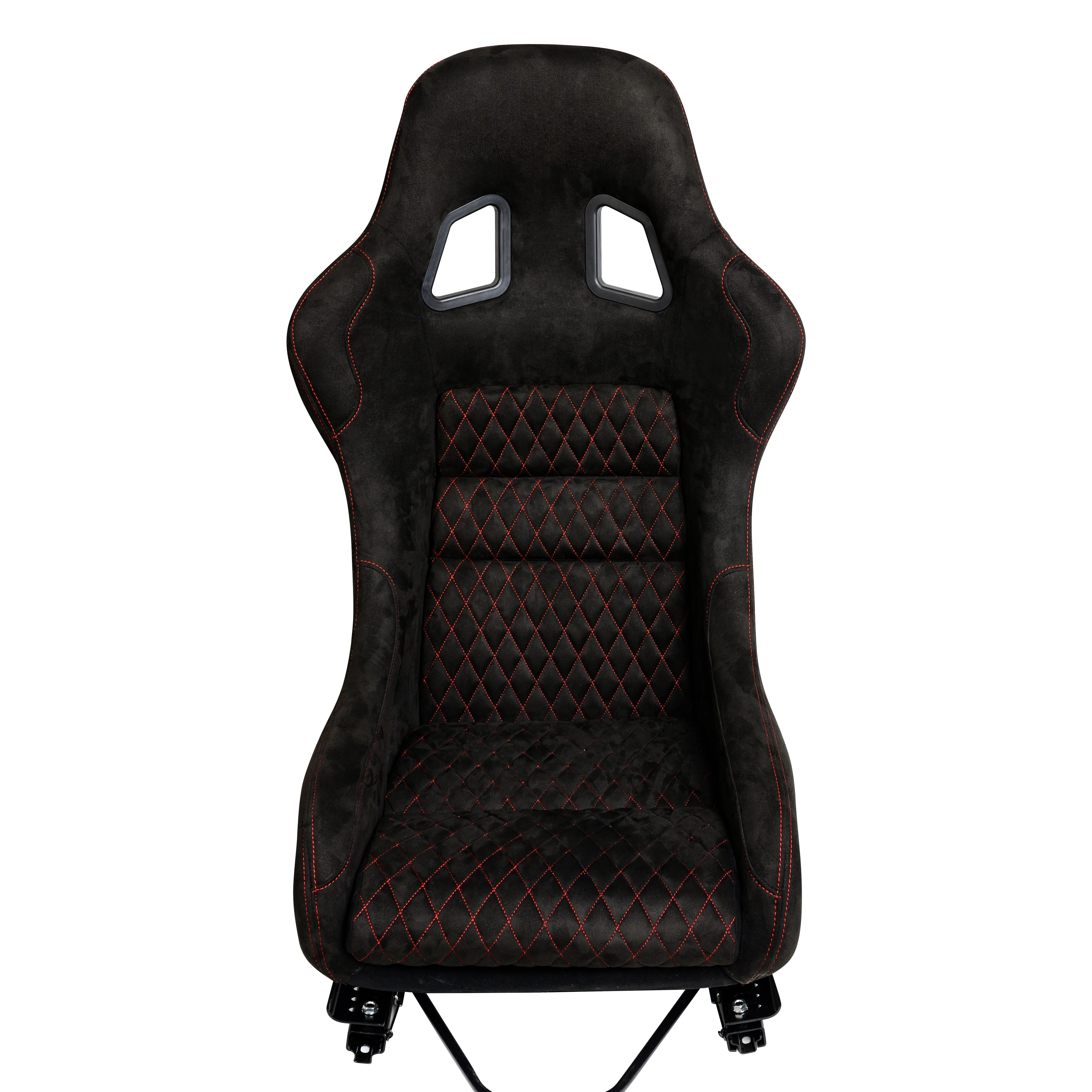 1022 Luxury PVC Suede Racing Bucket Seat High Bolstered Side Support Universal Racing Seat