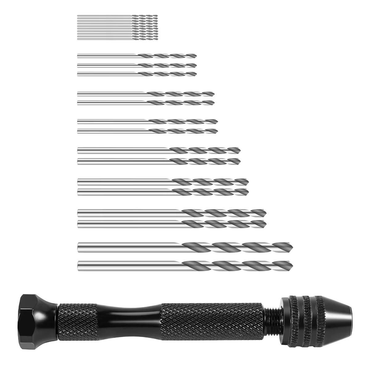 Hand Twist Drill Bits Set,DIY Precision Pin Vise Model Mini Hand Spiral Drill with 25pcs 0.3mm to 3.0mm Micro-Drill Bits