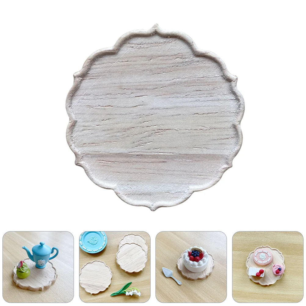 

1Pcs Mini Dollhouse Wooden Tray Premium Wood Miniature Tray Decorative Dollhouse Accessories Small House Supplies
