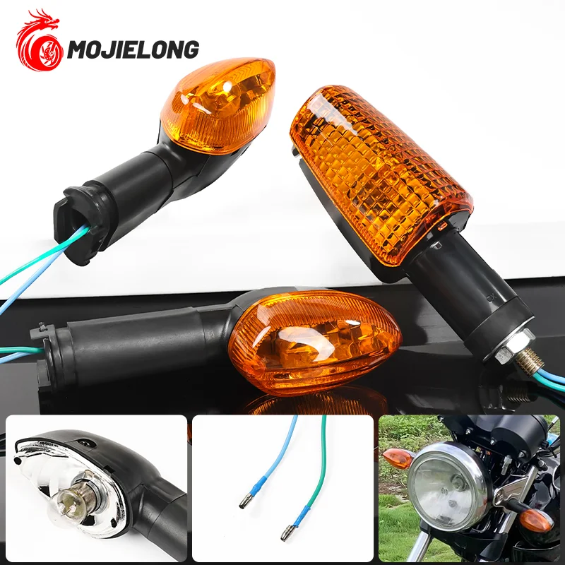 

1 Pair of 12V Motorcycle Indicator Flasher Amber Turn Signal Lights Compatible with Honda, Yamaha, Suzuki and Kawasaki