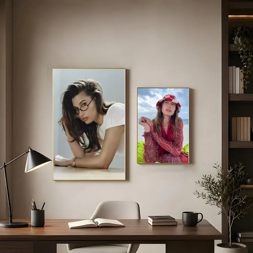 Glamorous Model Hailey Bieber Poster Modern Interior Wall Decor & Trendy Home Highlights