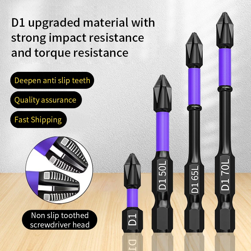 6PCS PH2 Cross Screwdriver Set Magnetic Batch Head Impact Drill Bit Screw Alloy Steel Non-slip Cross Screwdriver Tools 25-150mm