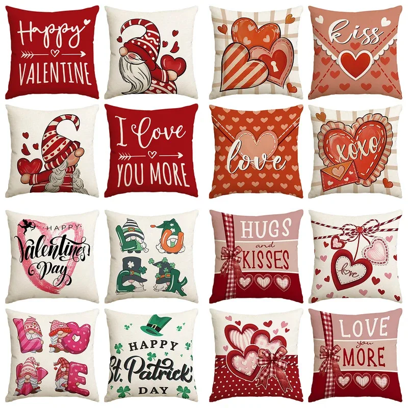 VIKAMA 4pc Valentine'S Day Cushion Cover Set Valentine'S Day Butterfly Heart Envelope Cushion Cover For Sofa Bedroom Cushion