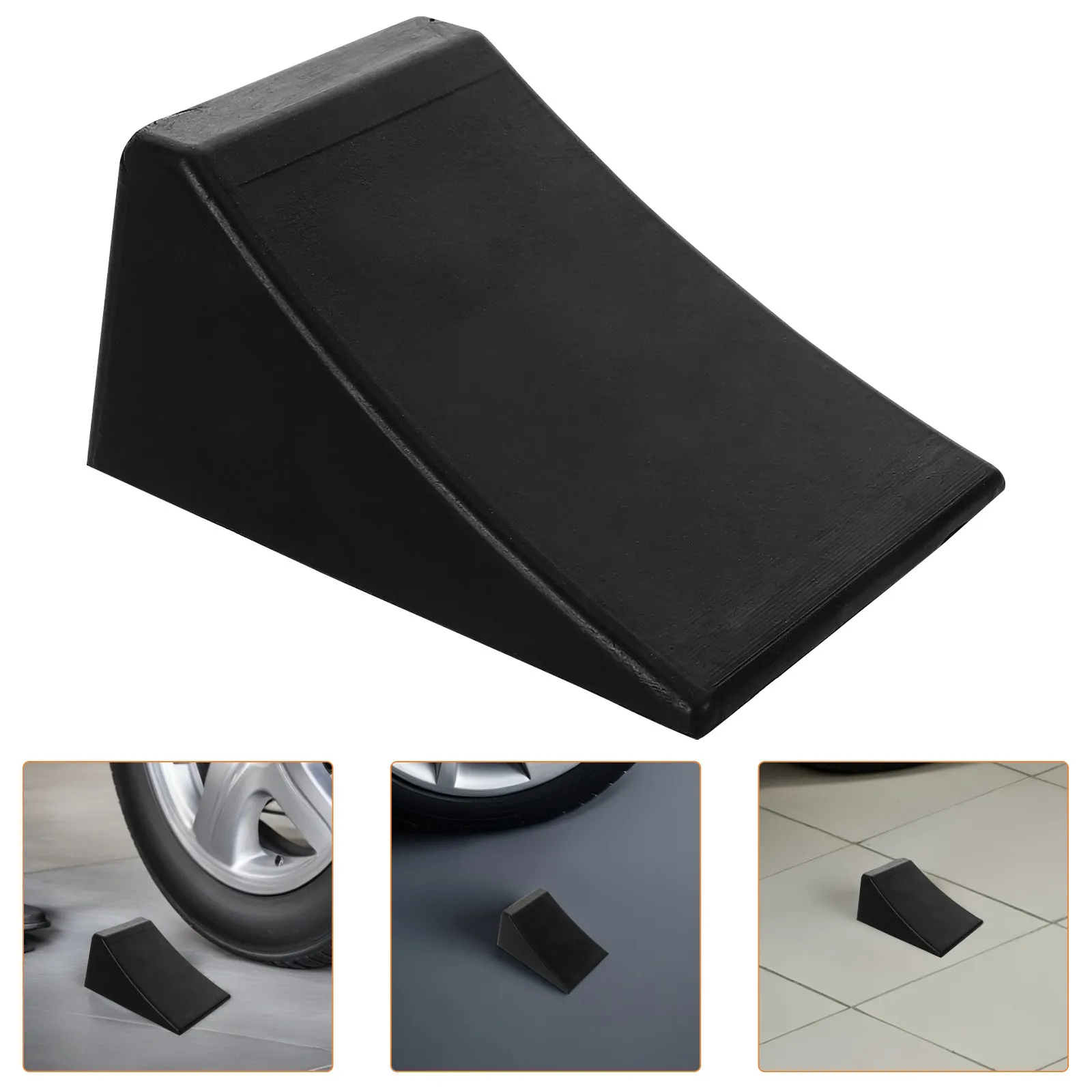 Car Wheel Chocks Parking Bumper For Rv Travel Black Anti- Rubber Tire Block Hole Design Garage Truck