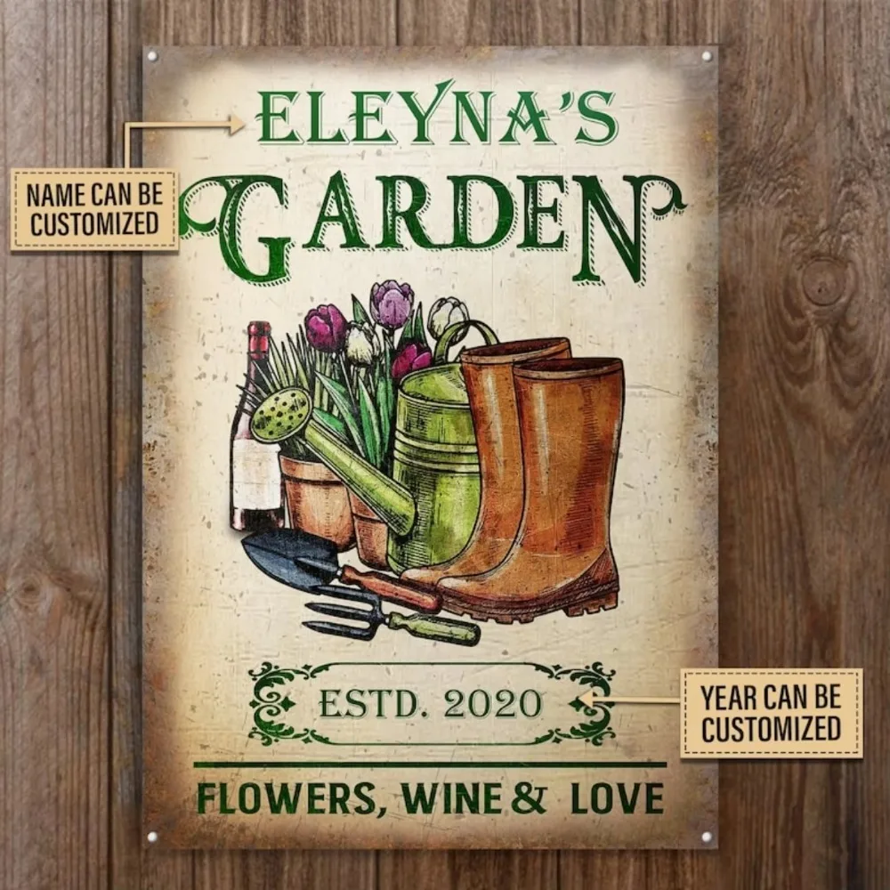 CIFbuy Custom Metal Garden Decor Sign, Personalized 