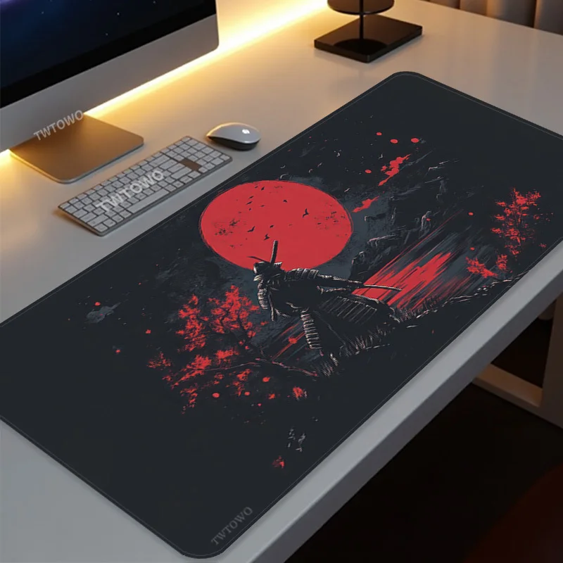 Mouse Pad Japanese Samurai Gamer XL Large Home HD Mousepad XXL MousePads Non-Slip Natural Rubber Carpet PC Table Mat Mouse Mats