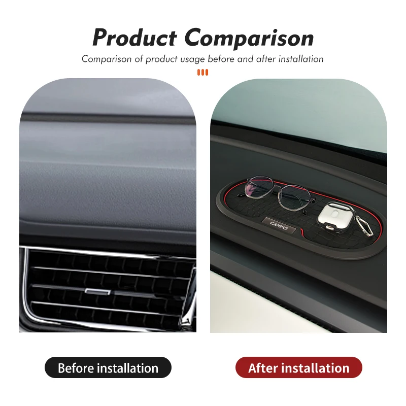 For KIA Car Dashboard Non-slip Mat Phone Key Storage Pad Accessories Ceed ED 2006 2007 2008 2009 2010 2011 2012 - view 2