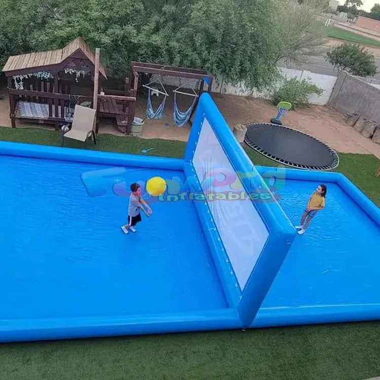 

Summer outdoor sport water park game volleyball swimming pool inflatable giant volleyball water inflatable court