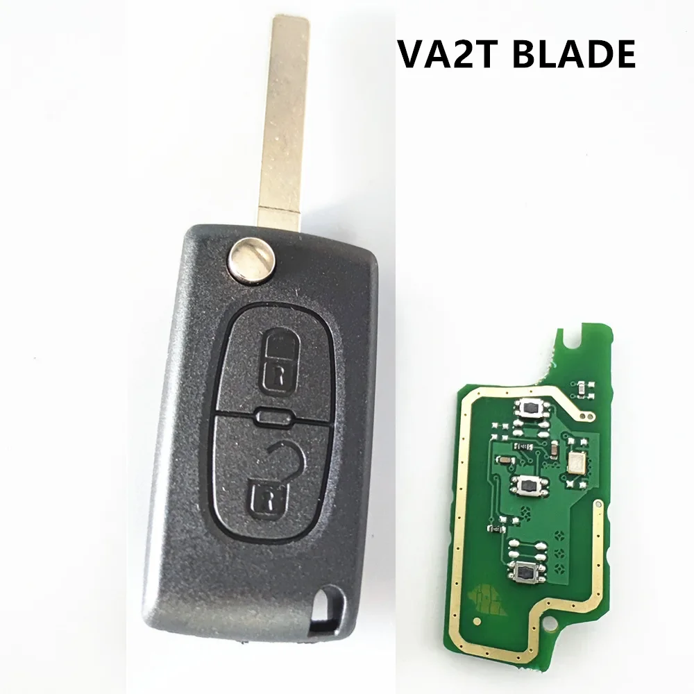 2 Button Remote Key CE0536 FSK/ASK for Peugeot 207 208 307 308 407 408 607 433MHZ ID46 PCF7941 HU83/VA2 Flip Car Key