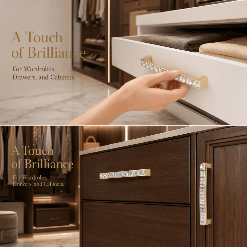 4pcs Modern Zinc Alloy Cabinet Handles Hole Pitch 128mm Easy Install Drawer Dresser Pulls Double Hole Handles Wardrobe