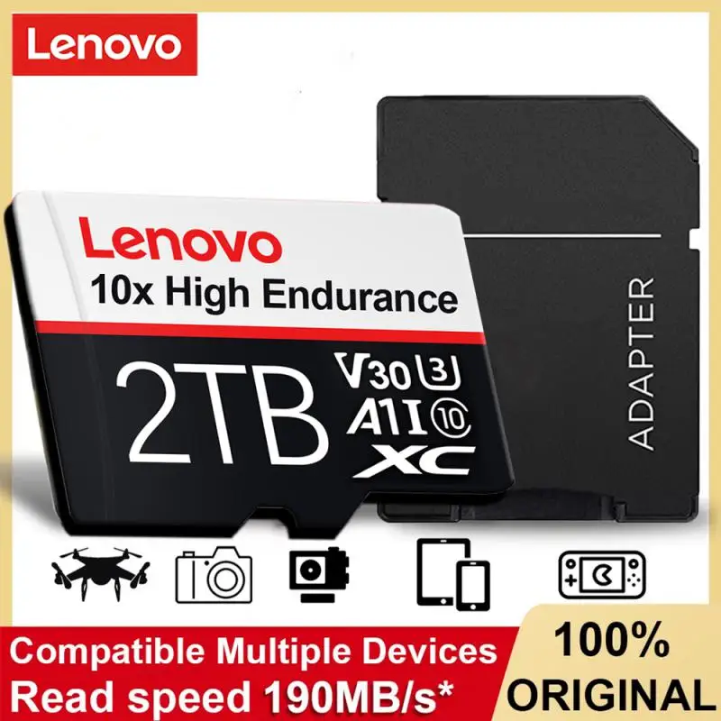 Lenovo Memory Card Mini 128GB Micro Card Class 10 256GB U3 4K Ultra High Speed SD TF Flash Card 512GB 1TB 2TB For Camera PC