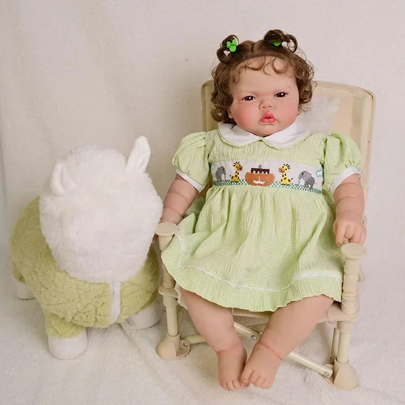 60CM Już ukończona lalka Reborn Baby Doll Awake Pickle Miękka realistyczna lalka Reborn Toddler Ręcznie malowana skóra 3D z widocznymi żyłami