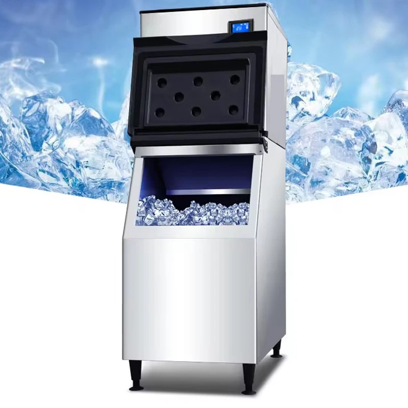 PBOBP Commercial High Ice Yield Ice Maker 2-Way Add Water Self Cleaning Large Ice Maker Home Appliance For Bar Cafeteria