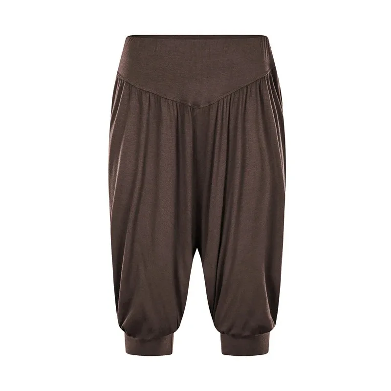 Summer Women Capri Pants Elastic Casual Loose High Waist Bloomers Joggers Sports Fitness Yoga Sweatpants Trousers