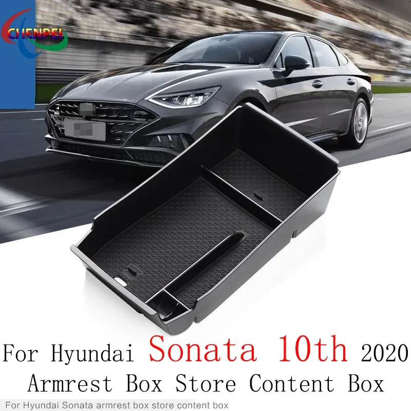 

Car Central Armrest Storage Box For Hyundai Sonata 10th 2020 Center Console Organizer Containers Tray Accessories