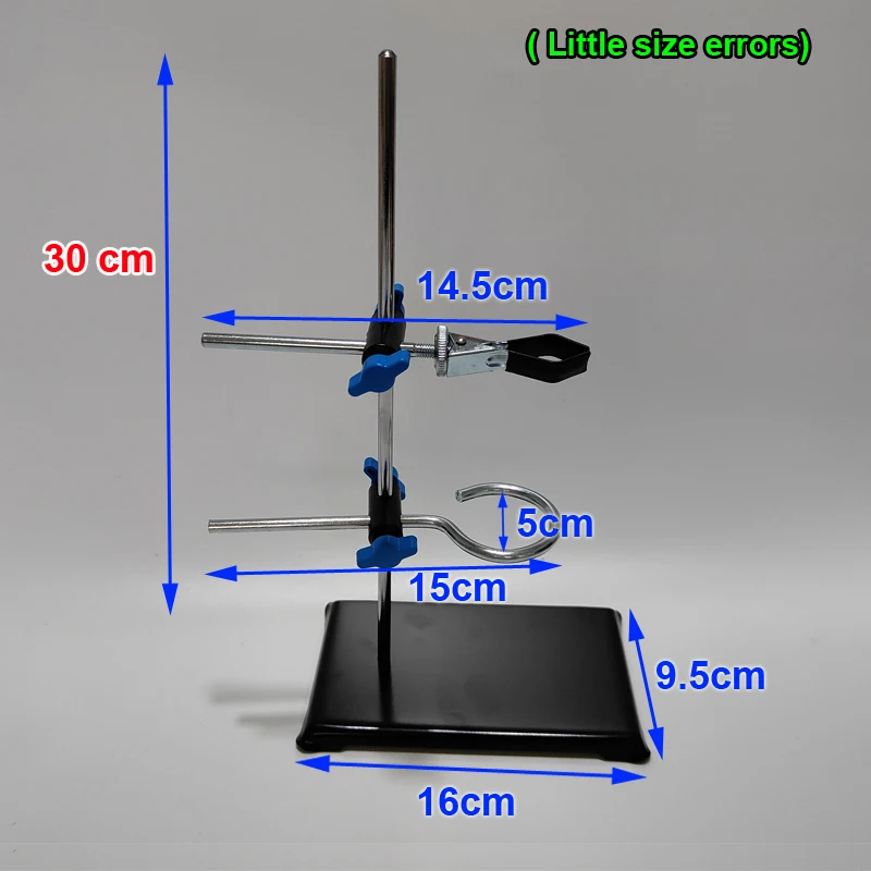30cm Lab Stand Support Laboratory Retort Supporting Bracket Steel Lab Stand Rod Cast Iron Base Clamp