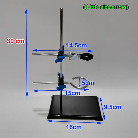 Support de laboratoire 30cm, Support de cornue de laboratoire, tige de Support de laboratoire en acier, pince de Base en fonte