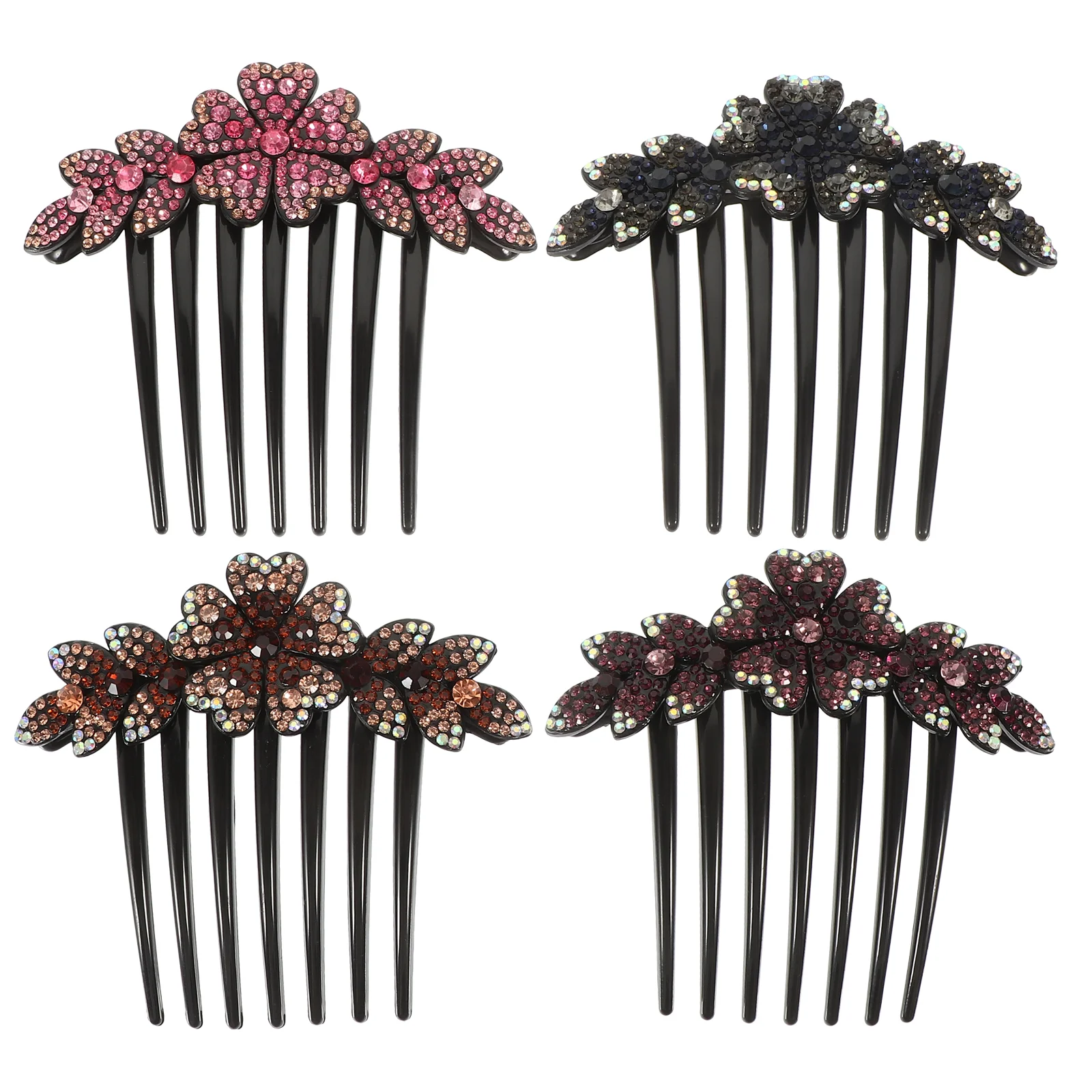 

Full Diamond Hair Comb for The Back of Head 6pcs Clips Bride Accessories Rhinestone Bridal Wedding Brides Combs Decor