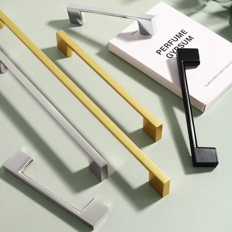 Poignée de tiroir de porte de garde-robe nordique minimaliste moderne, en alliage d'aluminium américain, poignée d'armoire solide étendue, accessoires de meubles