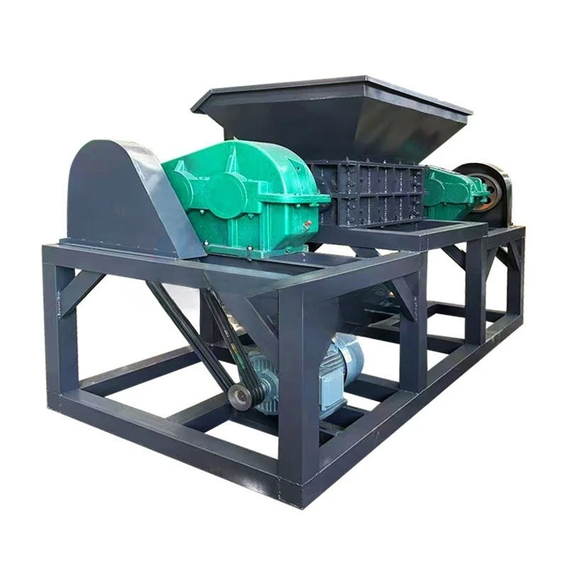 Paint barrel double shaft shredder, animal bone leather wood tray shredder
