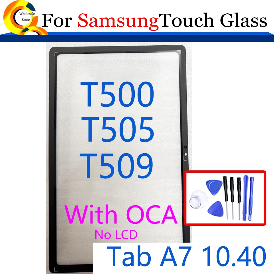 

Для Samsung Galaxy Tab A7 10,4 (2020) 2022, стеклянный сенсорный экран, передняя внешняя ЖК-панель объектива для планшета T500 T505 T509
