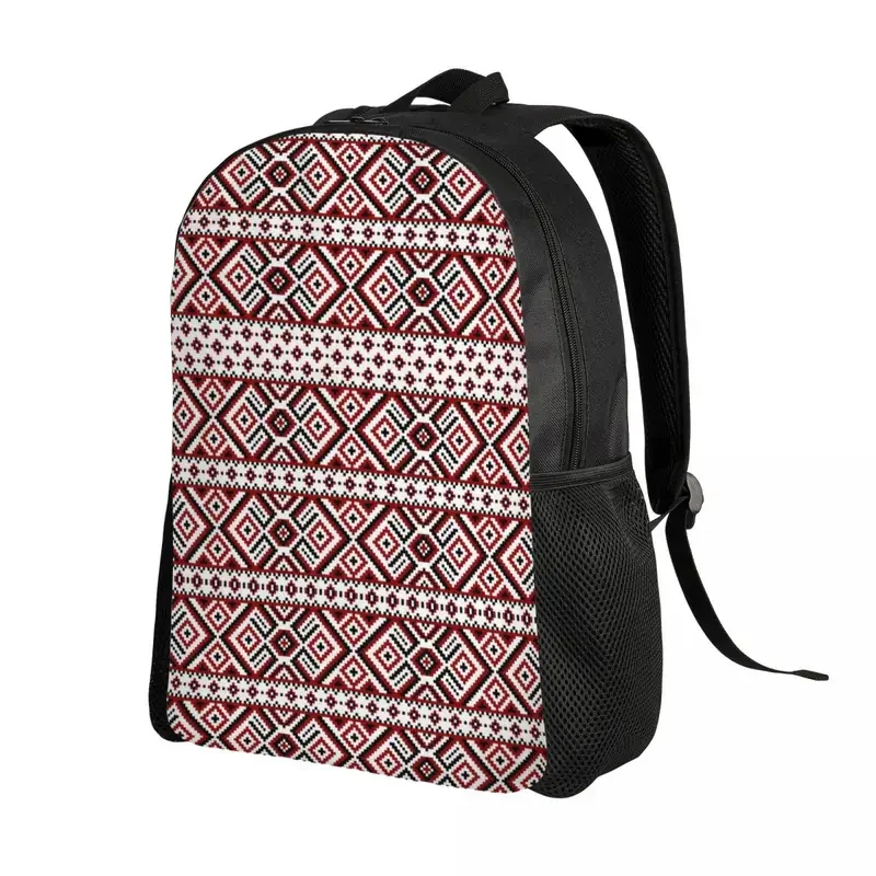 Ukraine Ukrainian Embroidery Red Black Backpacks School College Student Bookbag Fits 15 Inch Laptop Bohemian Geometric Bags