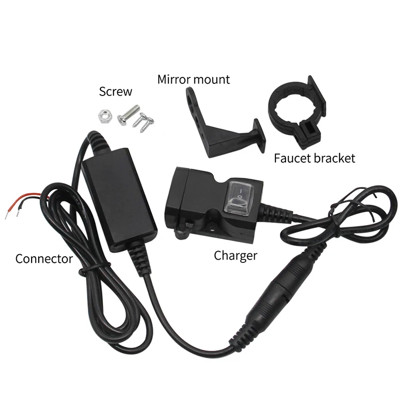 12V-24V Dual USB Port Waterproof Motorcycle Handlebar Charger Adapter Fast Charge Power Supply Socket for iphone samsung huawei