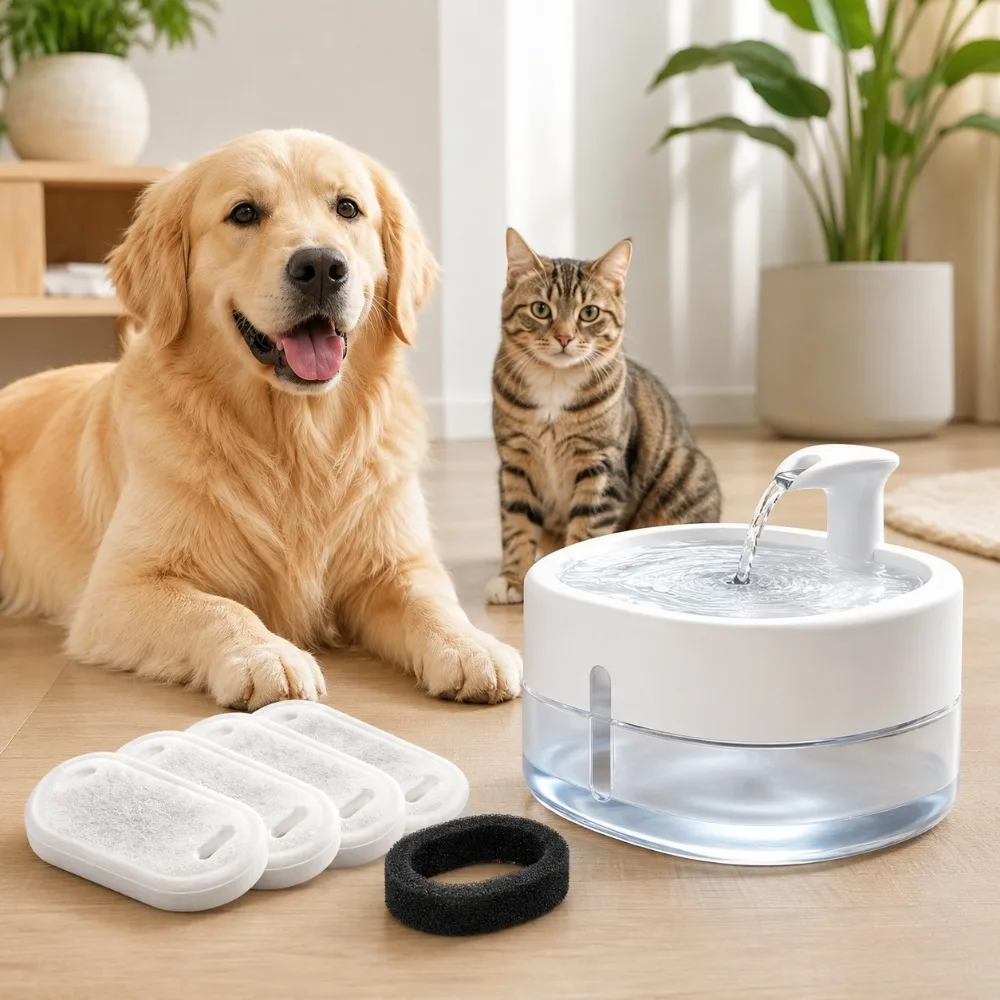 Stainless Steel Pet Fountain Filter Runway Shape Activated Carbon Resin Cartridge for Cat Dog Water Dispenser Replacement view 2