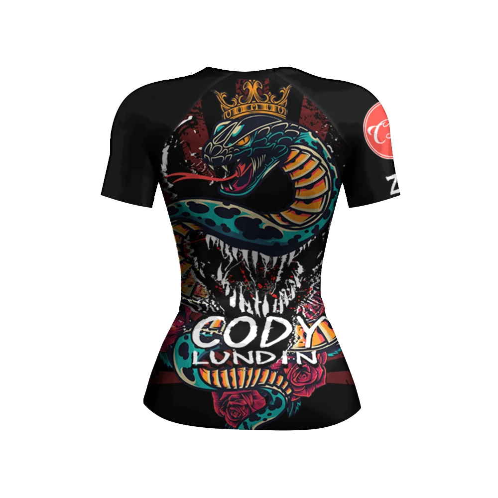 Cody Lundin Sublimation Women Fighting Grappling Clothes BJJ jiu jitsu Rash Guard Moisture Tattoo Cool Female Casual T-shirt