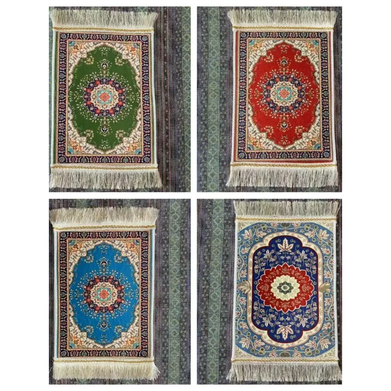 Non-slip Simulated Silk Carpet, Central Asian Small Blanket, Bottom Pad, Home Ethnic Style, Outdoor Travel, Portable Blanket