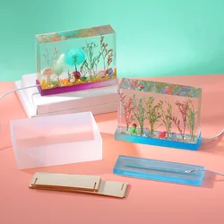 Dry Flower Cube Ornament Square Lamp Holder Cuboid Silicone Abrasive DIY Crystal Epoxy Resin Mold