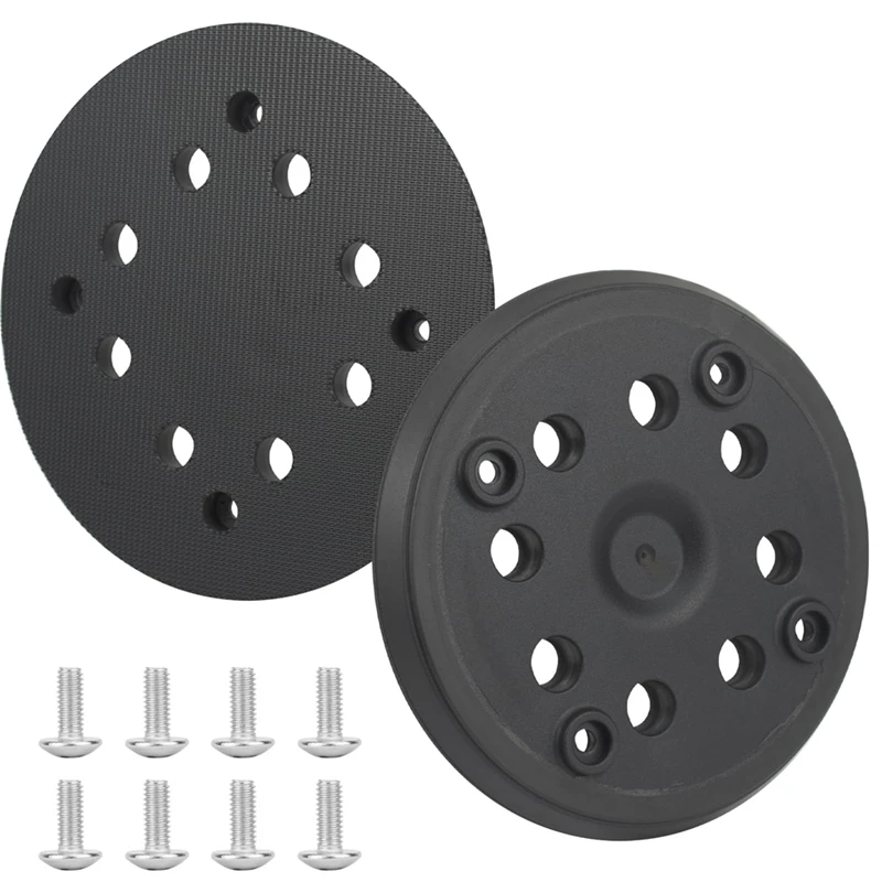 

2PC Nylon Sticker Sanding Discs 125Mm With Hook And Loop 8 Holes And 4 Eye Sanding Plate Compatible For ,With Screw