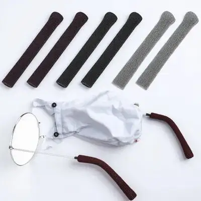 3Pairs Glasses Ear Grips Knitting Sleeves Soft Cushions Anti Slip Protective Eyeglass Arm Covers Glasses Ear Cushion