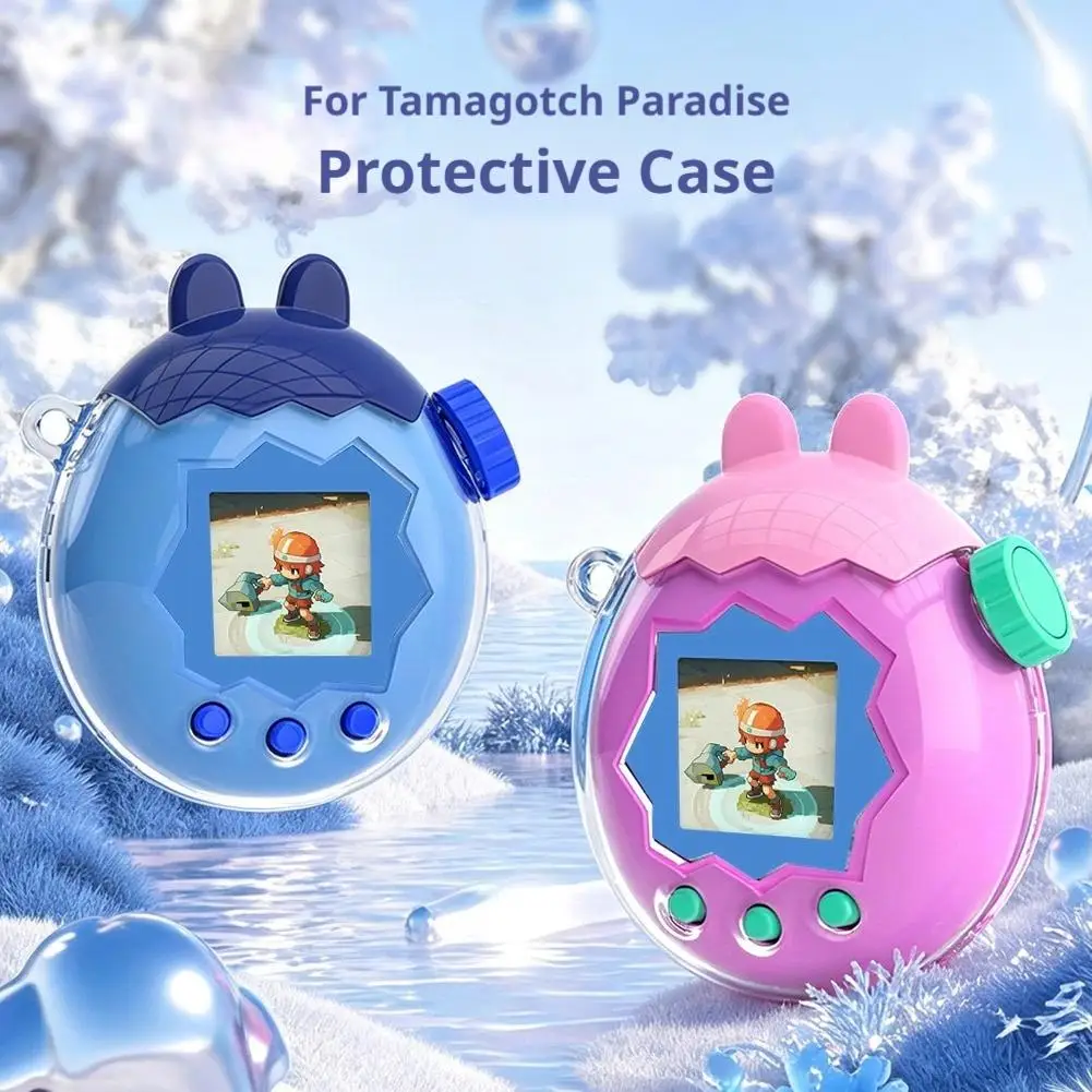 Clear PC Case Cover for Tamagotchi Paradise Interactive Virtual Pet Cute Animal Ears Protective Shell Shockproof Scratch