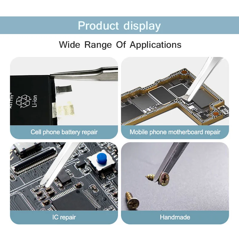 RELIFE ST-13 Précision Pointe Plate Pinces pour Puce Circuit Serrage Haute Dureté Anti-magnétique Absorption Réparation Clips