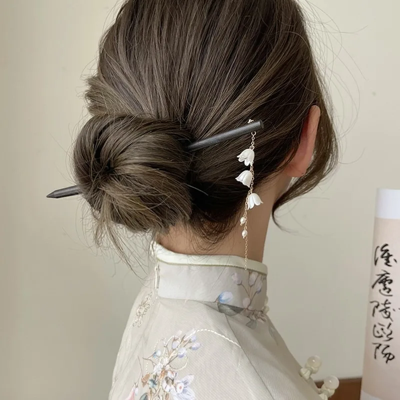 Retro Hair Clips Pins Women Wood Hair Sticks Natural Chopstick Shaped Hairpin Classic Ethnic Girl Hair Accessories Jewelry