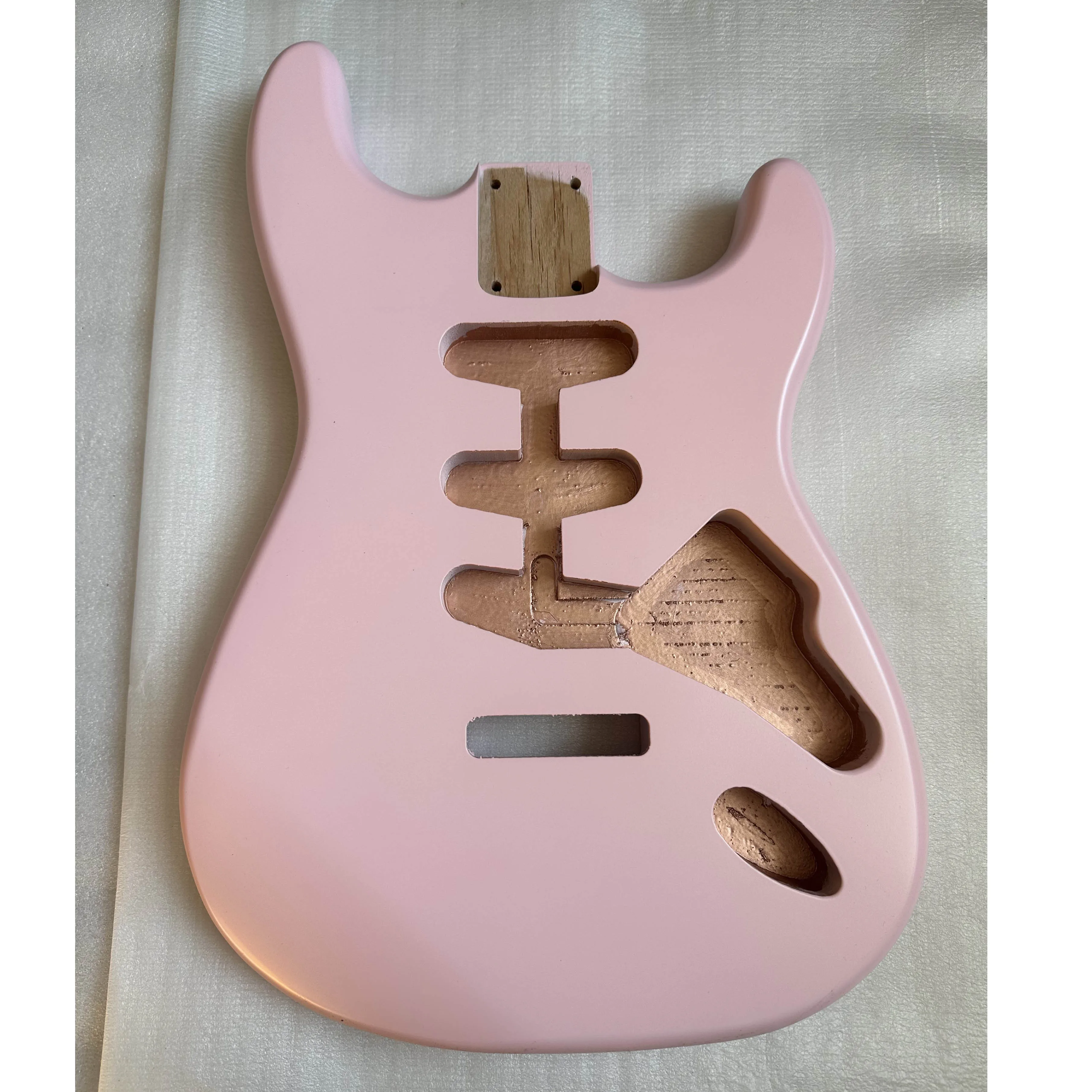 Alder Wood Blank Electric Guitar Body,Nitro Lacquer,Pink, Matt Finished Luthier, DIY Replacement, SSS, High Quality, Brand New