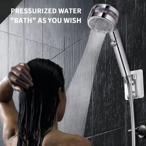 Handheld Shower Head 20mm Detachable Showerhead Plastic Water Sprayer Pressure Boosting