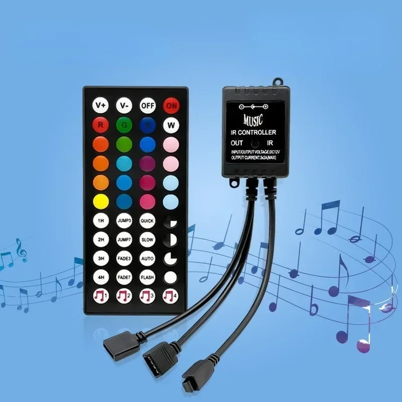 USB RGB 5050 Neon LED Lights for TV Background with 44 Keys Remote Tape, Music Mode for Bedroom Decoration, Bluetooth
