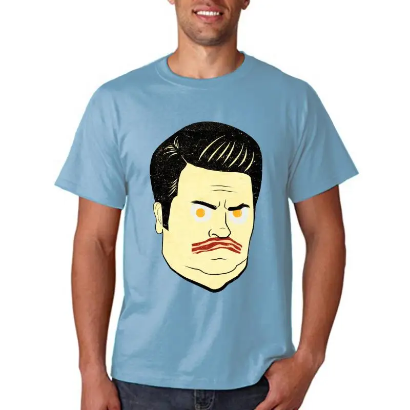 Ron Swanson Parks and Recreation Eggs White, Custom Made T-Shirt New Fashion Cool Casual T Shirts