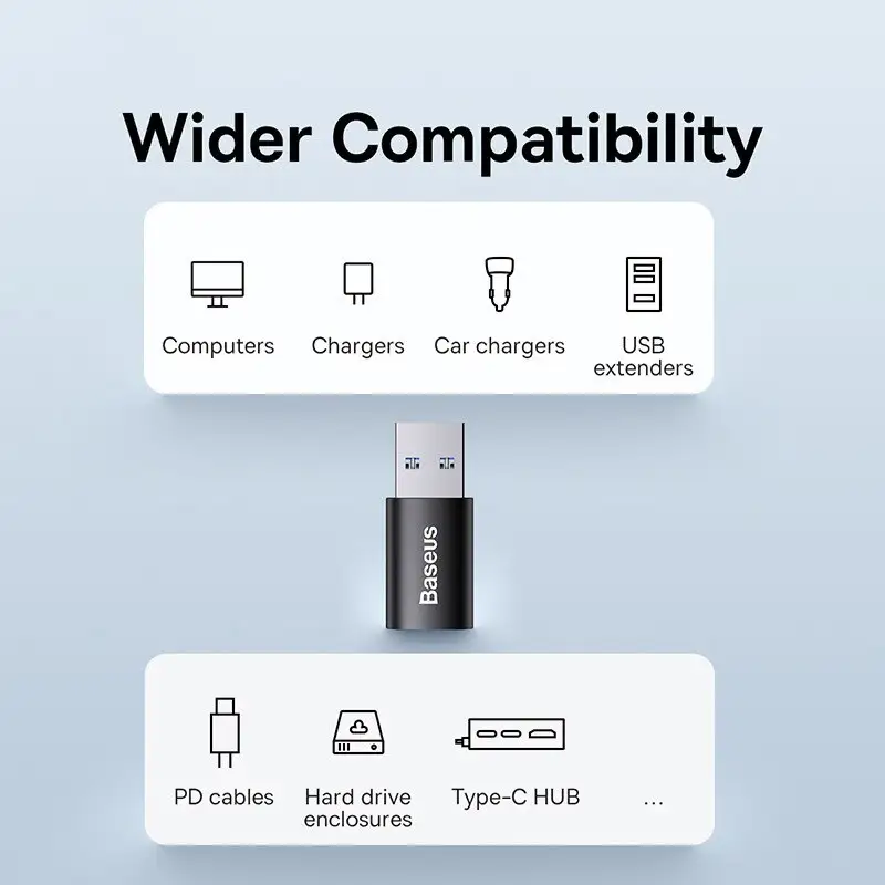 محول نقل بيانات Baseus USB OTG من نوع C أنثى إلى ذكر USB محول شحن سريع لابتوب ماك بوك سامسونج - 4