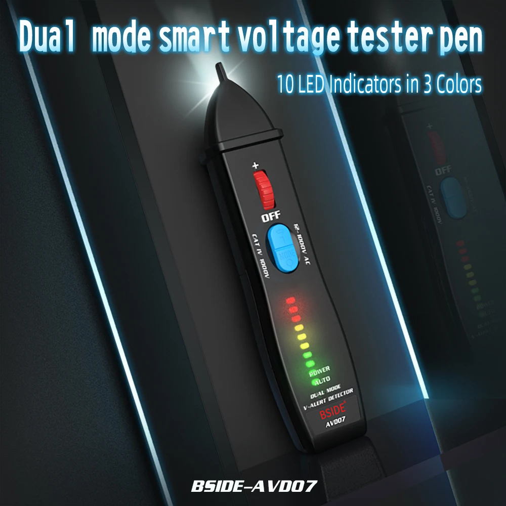 BSIDE New Non-Contact Voltage Detector Smart Pen Voltage Tester Live/Phase Breakpoint NCV Continuity