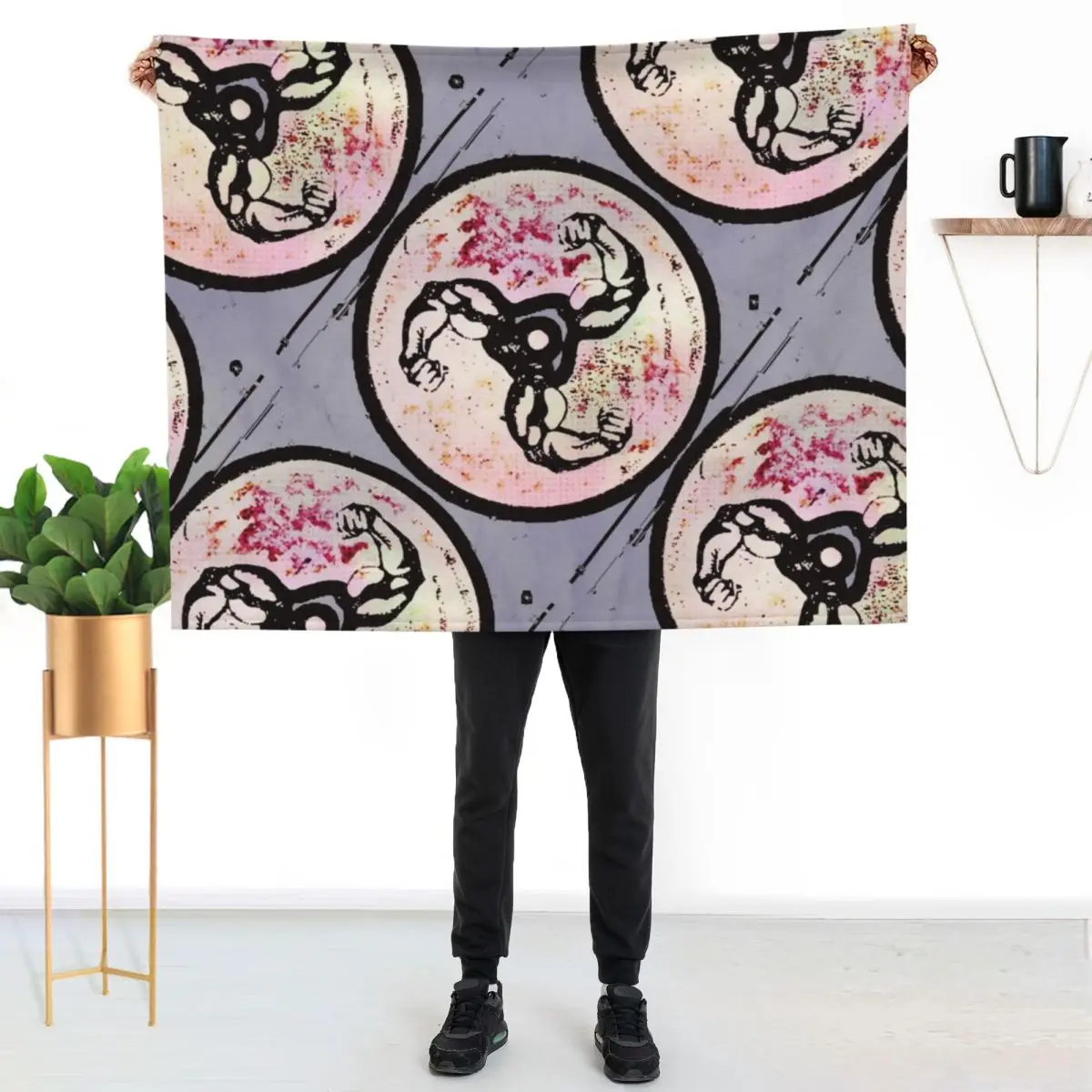 Big Bicep Booms Banger Throw Blanket Sleeping Bag Cute Single Fashion Sofas valentine gift ideas Luxury Blankets