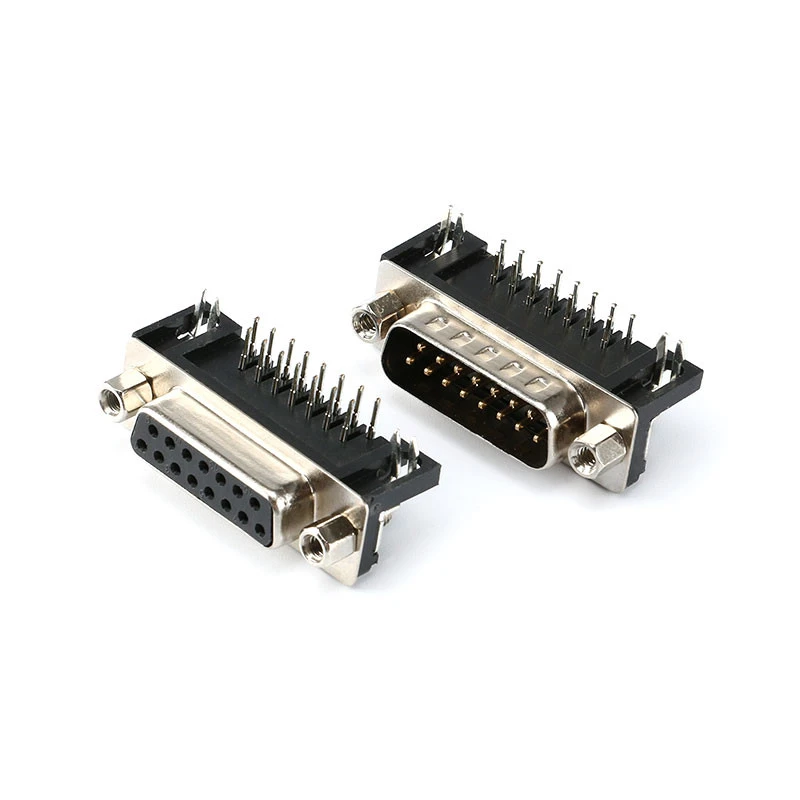 10 Pcs D-Sub 15 pin Male female  Connector Right Angle 2 Rows