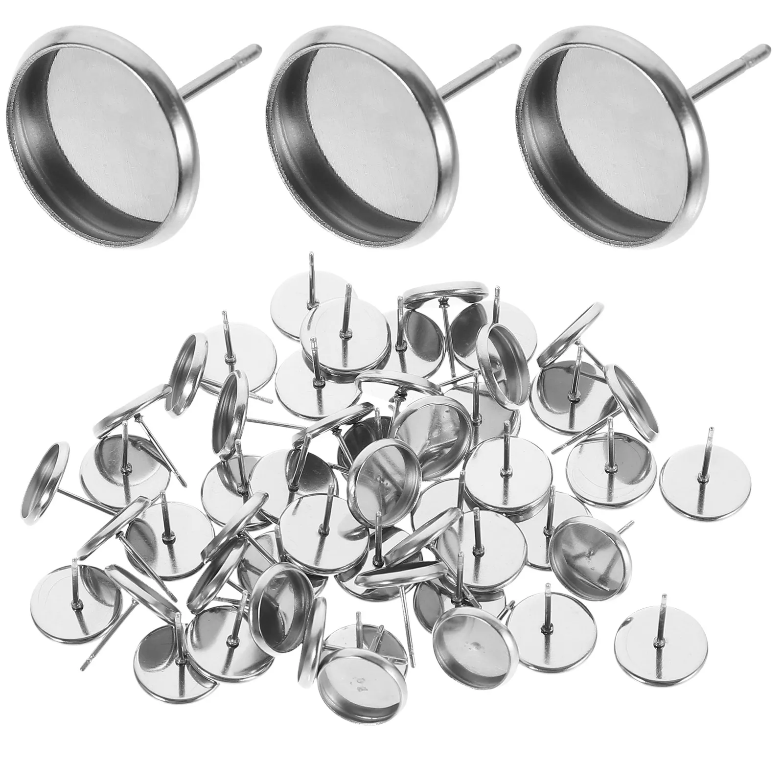 

50 шт. оснований для серег-гвоздиков из нержавеющей стали, заготовки для серег, аксессуары для изготовления ювелирных изделий своими руками, подложки для серег